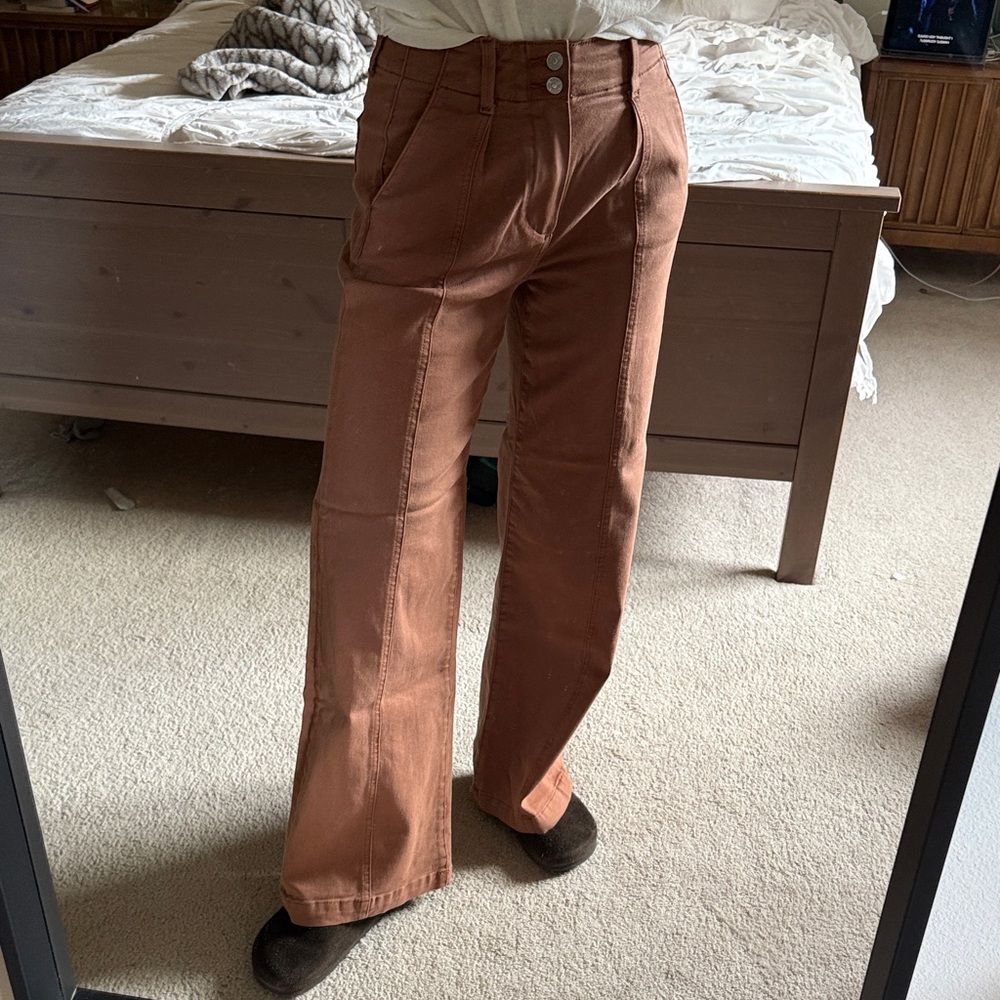 Paige Rust Wide-Leg Pants